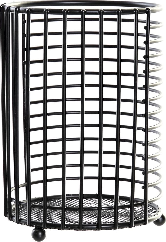 Items keukengerei houder - zwart - D12 x H16 cm - metaal