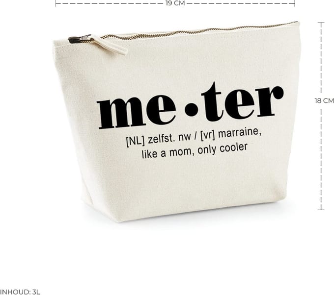 Toilettas - meter - cadeau - katoenen tas