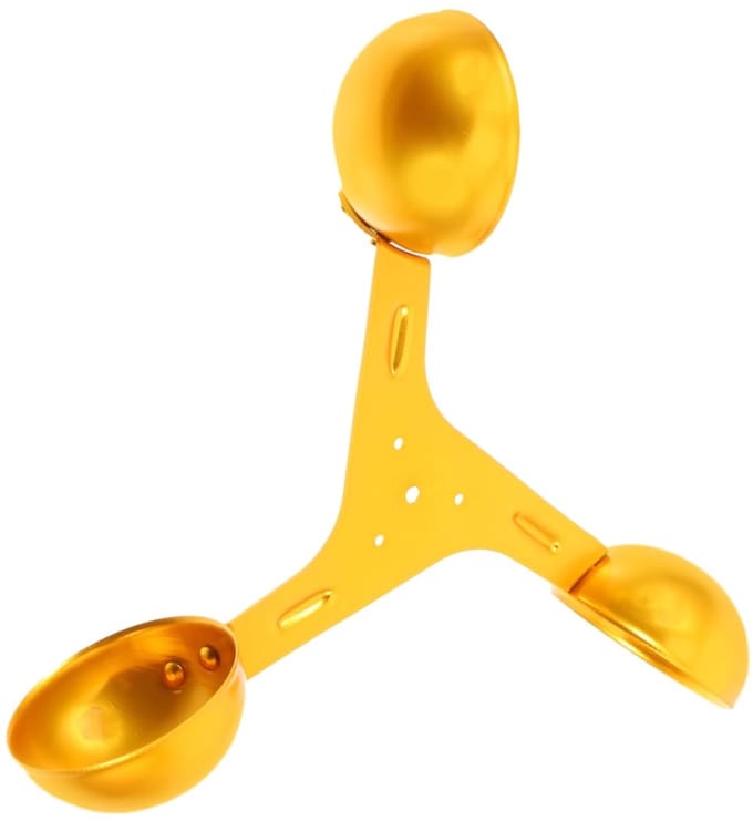 Windmeter Sensor - Windkrachtmeter Windmeter - Weer Meten - Drie Cup Ontwerp - 18cm Doorsnede - Geel