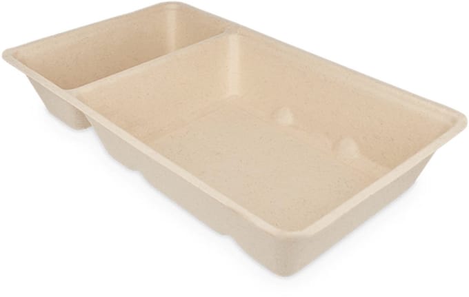 Snackbakje | A20 | Bagasse | PFAS-vrij | (A14+saus) | 500 stuks