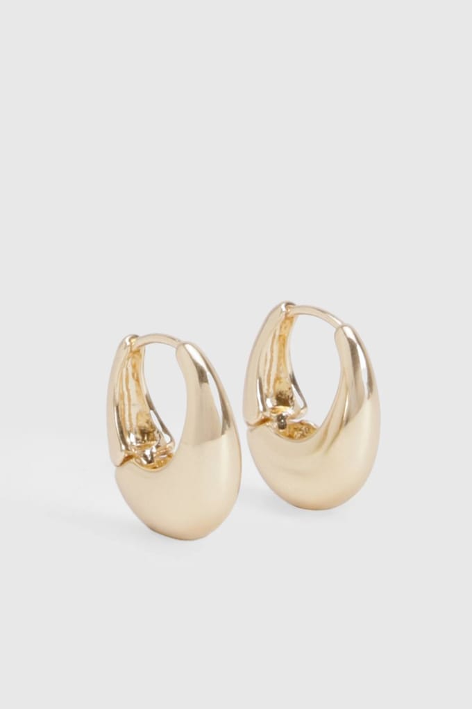 boohoo Dames Mini Chunky Huggie Oorbellen | Gold