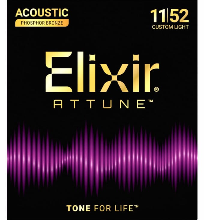 Elixir 21027 Attune Coated Akoestische Gitaarsnaren (11-52) Custom Light