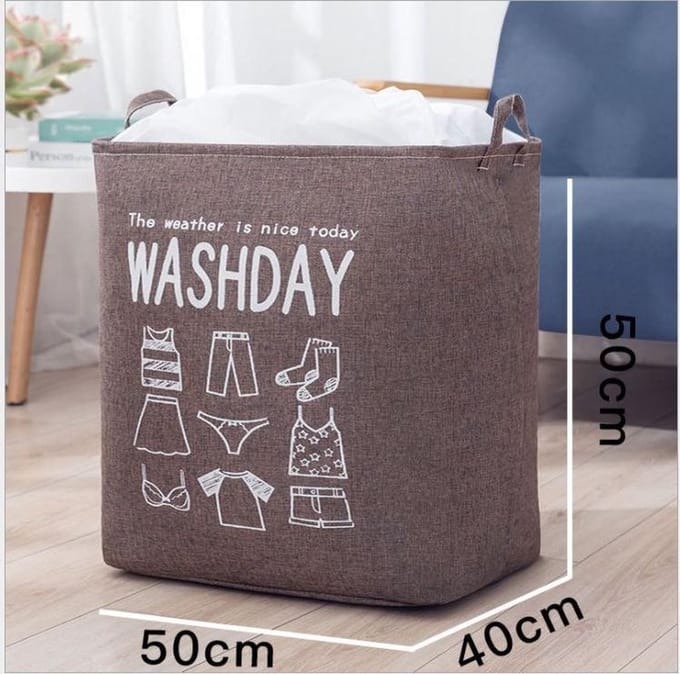SUNMOOL Wasmand - Waszak - Laundry bag - Laundry basket - Opvouwbaar - 100 Liter - Bruin