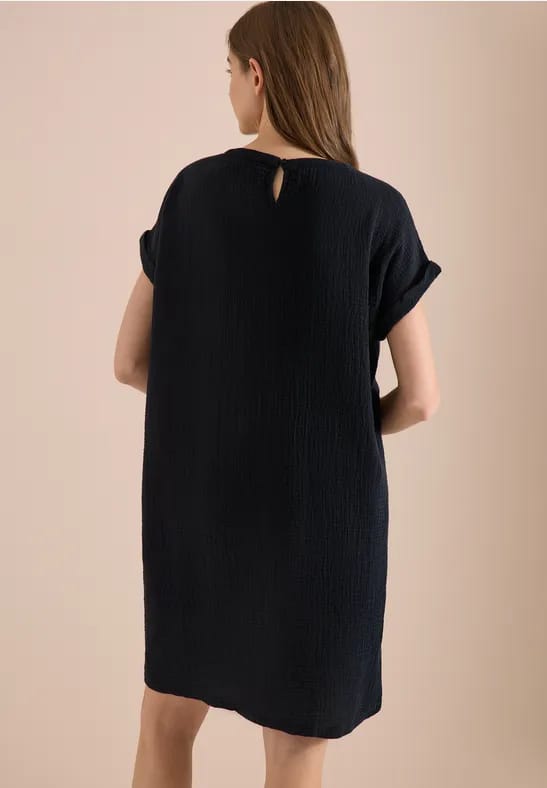 Mousseline jurk met korte mouwen