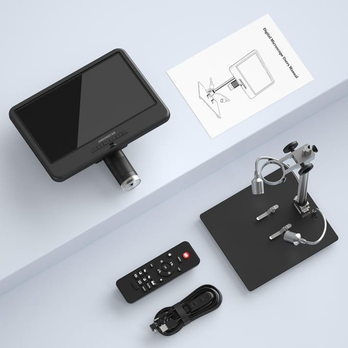 Professionele digitale microscoop 12 miljoen pixels IPS-aanraakscherm 50-1600X vergroting veelkleurig