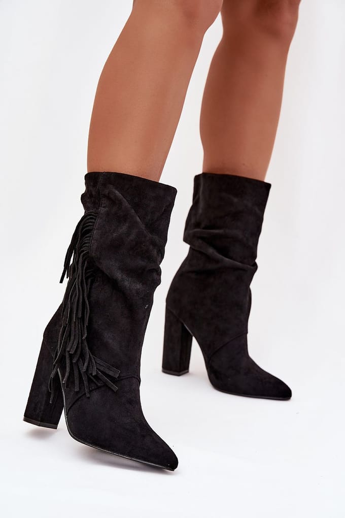 Elara Fringe Boots - Schwarz / 37