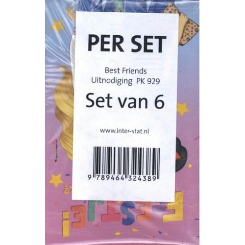 Best Friends Uitnodiging Pk 929 / Set Van 6 - Interstat