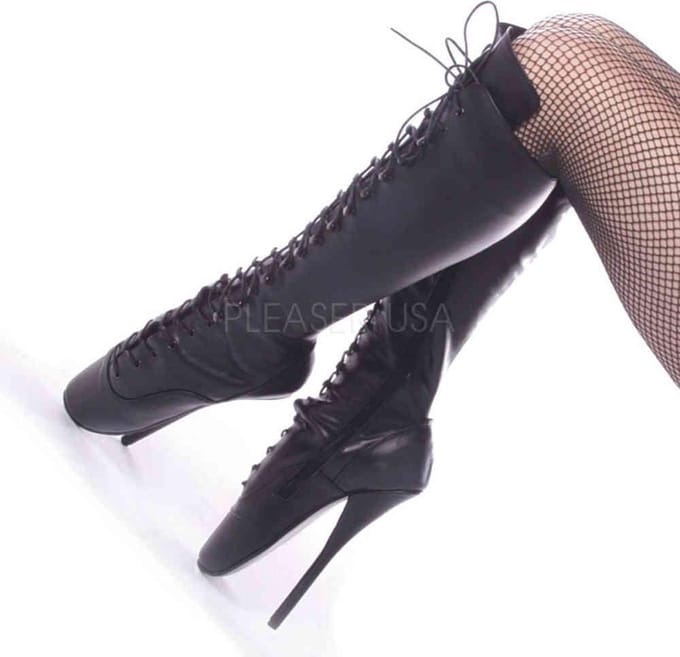 EU 38 = US 8 | BALLET-2020 | 7 Spike Heel Ballet Knee Boots