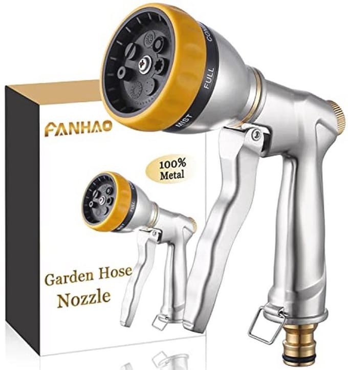 Heavy-duty tuinslangpistool met 7 sproeipatronen voor plantenbesproeiing en autowassen