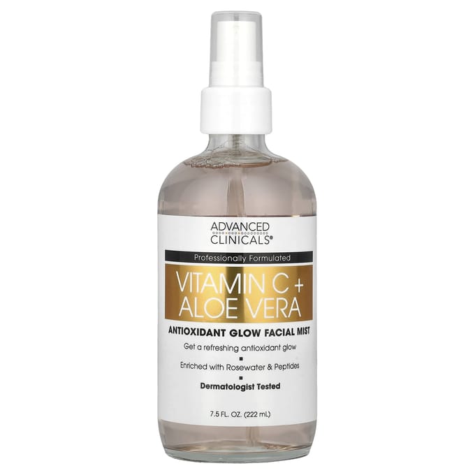 Advanced Clinicals, Vitamine C + Acide Férulique, Brume Éclat Antioxydante pour le Visage, 8 fl oz (237ml) gray