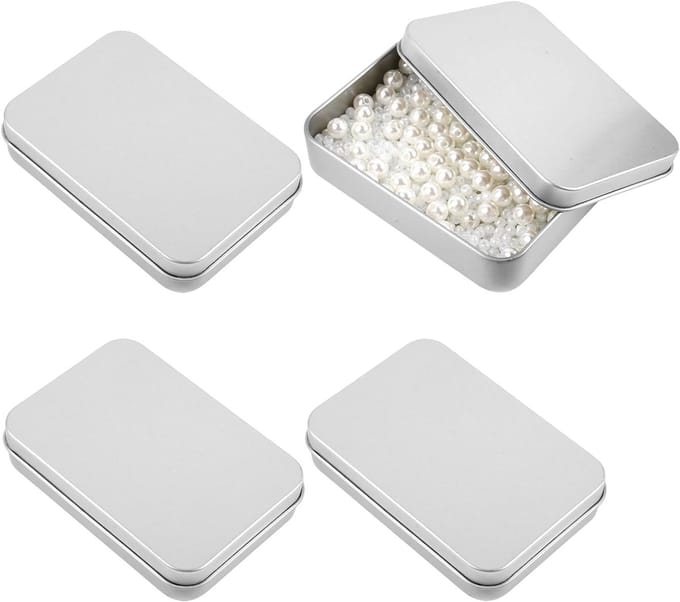 Set van 4 Mini Metalen Dozen met Deksel, 10×7 cm, Ideaal voor Sieraden, Snoep en Creatieve Projecten