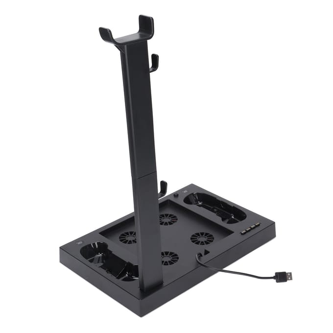 Voor Xbox Series X Console Koelstandaard Multifunctionele Koelventilator Basis met Headsethouder black