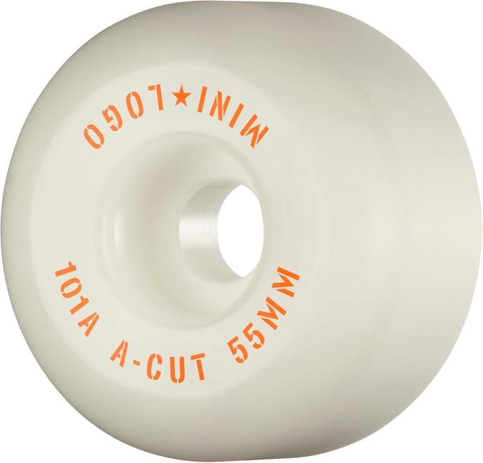 Skateboard Wielen 55mm 101A Wit - Mini Logo A-Cut