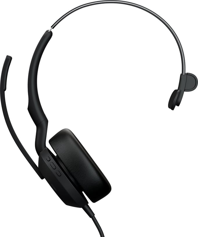 Jabra Evolve2 50 Headset Bedraad Hoofdband Kantoor/callcenter USB Type-A Zwart