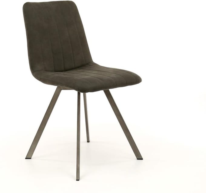 AnLi Style Eetkamerstoel gestreept plat frame Antraciet