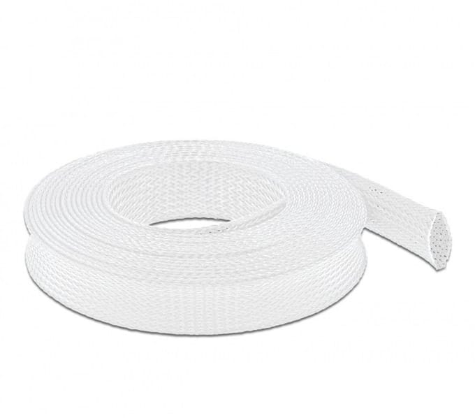 Gevlochten mouw rekbare 10 m x 25 mm wit