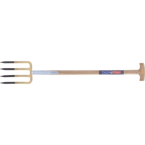 Talen Tools - Spitvork - 4 tanden - Essenhouten steel - 85 centimeter