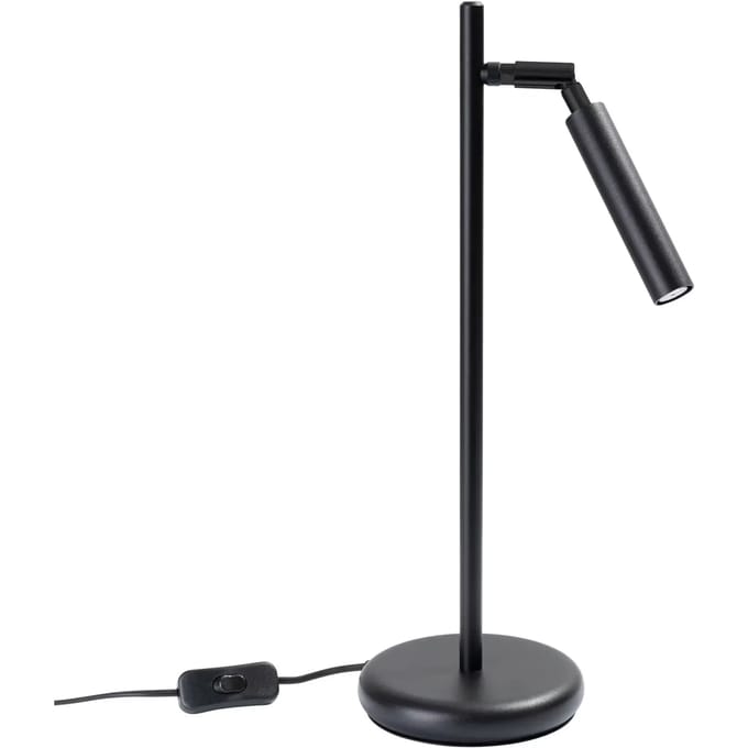 Tafellamp PASTELO met verstelbare buiskap - Sollux Lighting - IP20 - Zwart staal behuizing - 14 x 20 x 43 cm - 1 x G9 LED, exclusief lichtbron - Max. 8 W - Moderne tafellamp voor gang, hal en woonkamer