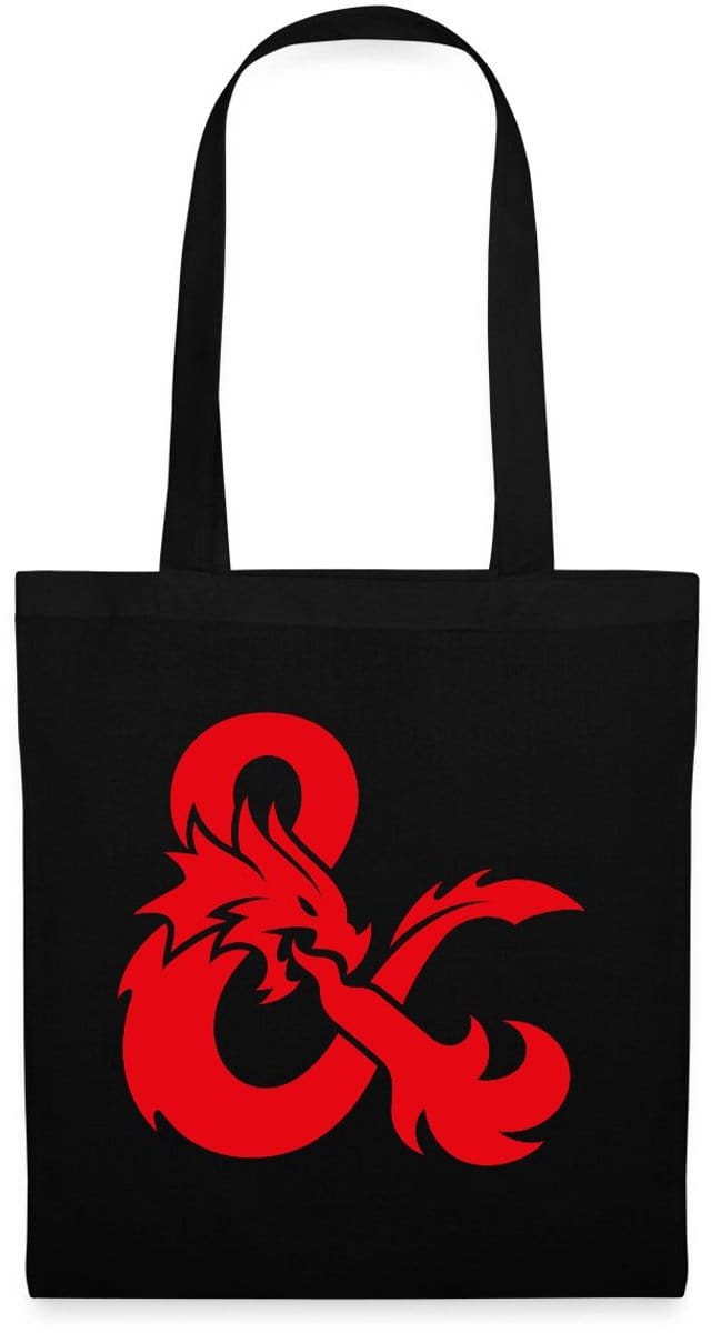 Dungeons And Dragons Logo In Rood Tas Van Stof Schoudertas