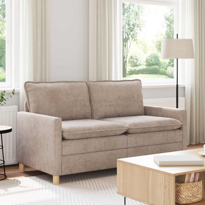 vidaXL - Bank - Beige - 156 - x - 81 - x - 87,5 - cm - Polyester