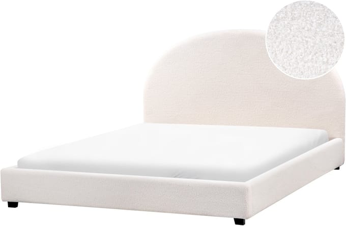 VAUCLUSE - Tweepersoonsbed - Gebroken wit - 160 x 200 cm - Bouclé