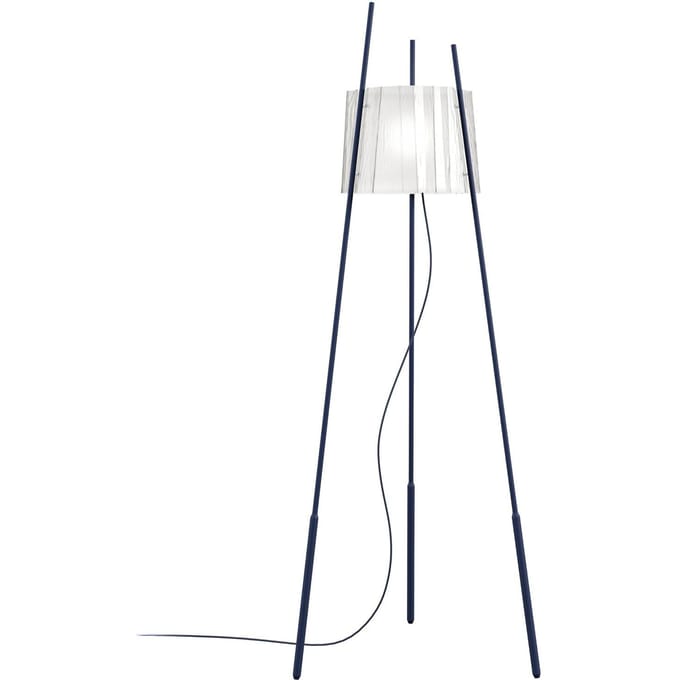 kdln vloerlamp Tyla, donkerblauw, hoogte 165 cm, dimmer