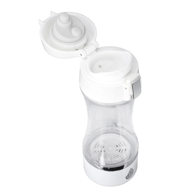 Bouteille d'eau hydrogénée 380 ml Rechargeable Riche en Eau Hydrogénée Ioniseur Générateur Concentration H2 white