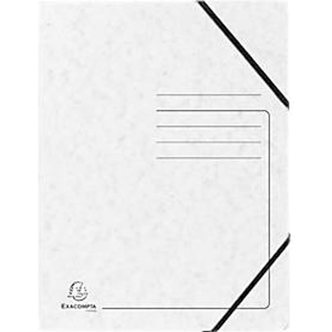 Exacompta hoekmap, DIN A4, met elastiek, te labelen, Colorspan karton, 355 g/m², wit