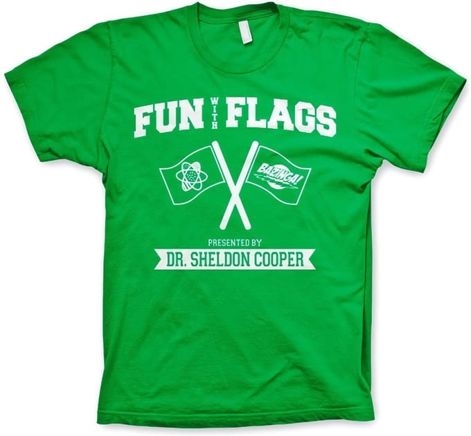The Big Bang Theory Heren Tshirt -M- Fun With Flags Groen