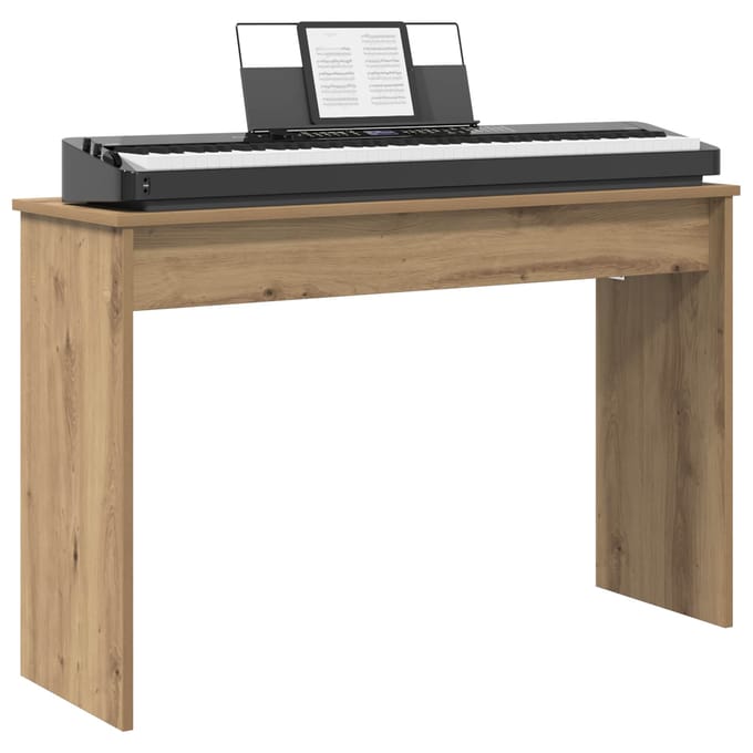 vidaXL - Keyboardstand - Artisan - Eiken - 100 - x - 32 - x - 64 - cm - Bewerkt - hout