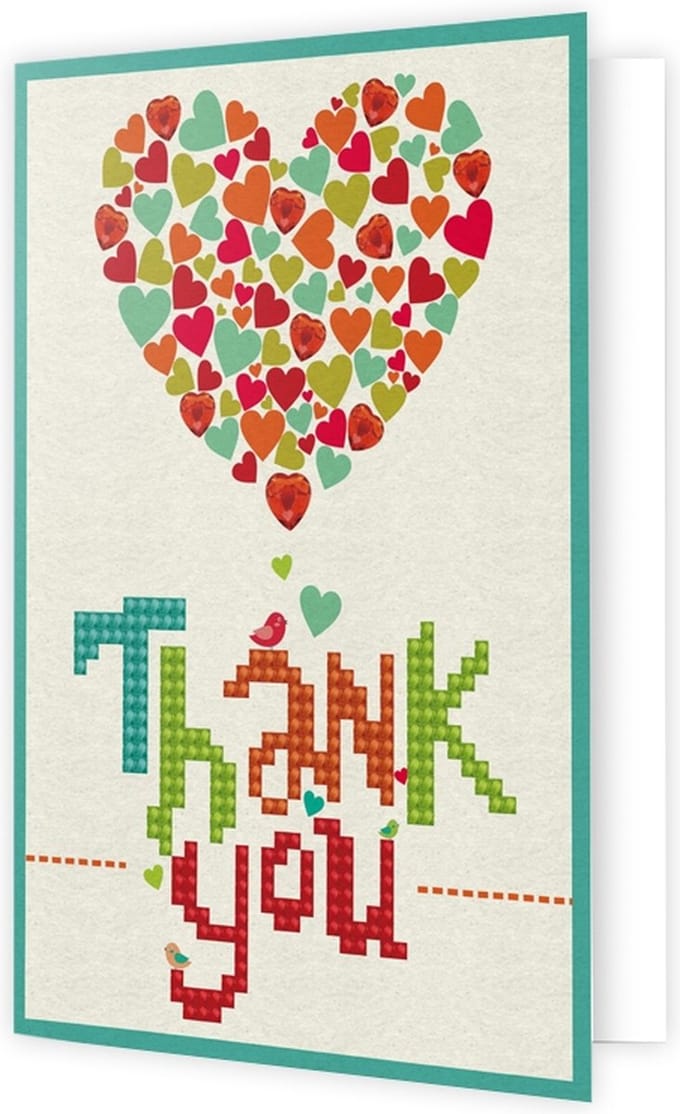 DIAMOND DOTZ Thank You Heart - Diamond Painting - 263 Dotz - 18x13 cm