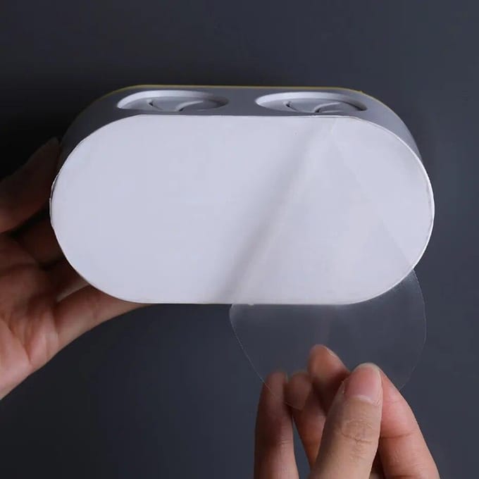 Porte-brosse à dents électrique, support auto-adhésif à Double trou, support mural, rangement permettant de gagner de l'espace, accessoires de salle de bains noir