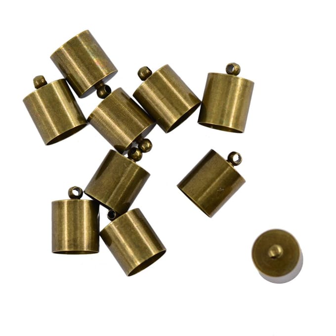 10st 10mm messing eindkap lederen Kumihimo Rattail koord sieraden maken brons brons
