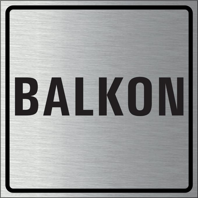 Balkon bordje, geborsteld aluminium 100 x 100 mm