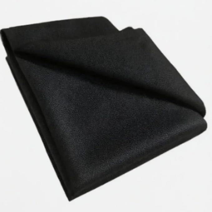 Strijkzool doek voor textielbescherming 3 meter zwart