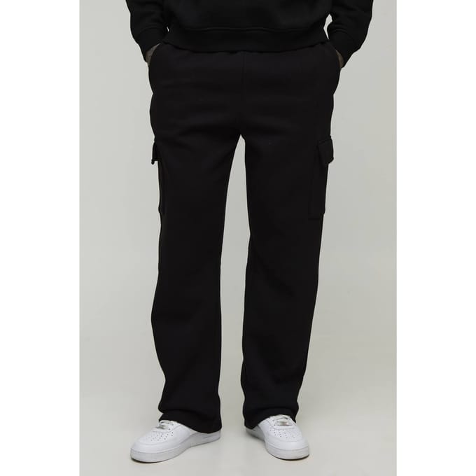 Hoge Basic Cargo-Joggers met Rechte Pijpen | Black | Size Medium