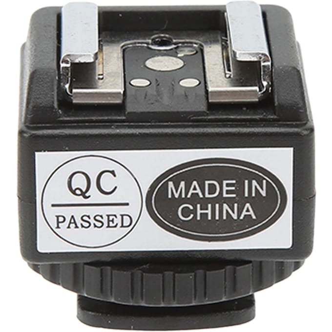 C N2 Flitsschoenadapter voor Nikon Flitser naar Camera Flitsschoenconverter met PC Sync-poort black