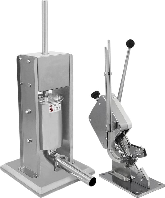 Worstenvuller & worstenknipper bundel - zilver - 7l - 2000 clips