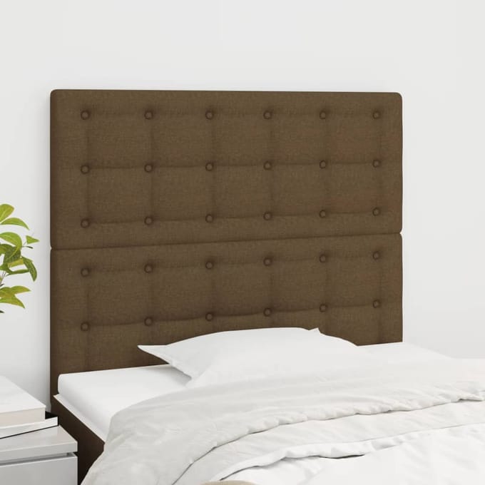 vidaXL - Hoofdbord - donkerbruin - 80x5x118/128 - cm - stof
