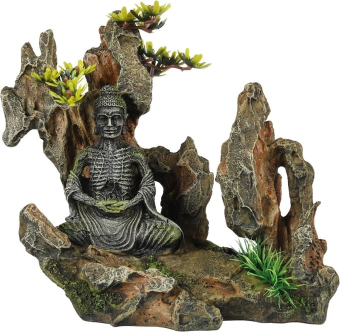 Aqua Della Buddha Op Berg - Aquarium - Ornament - 20.2x11.3x18 cm