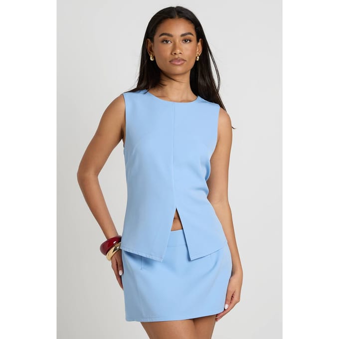 boohoo Dames Getailleerde Mini Rok | Blue | Maat: 14