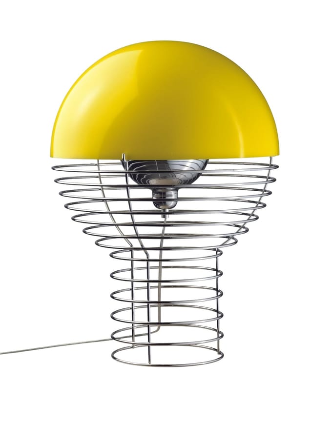 Verpan Draad Tafellamp Ø30 Chroom/ Geel