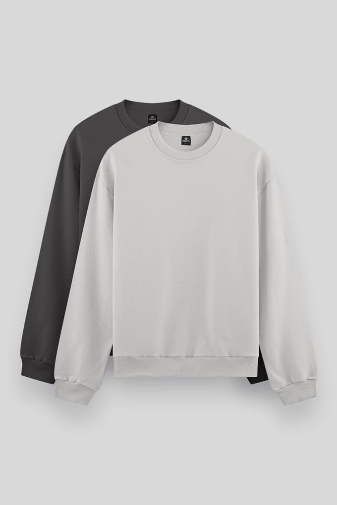 Heren Effen Rundhals Sweatshirt