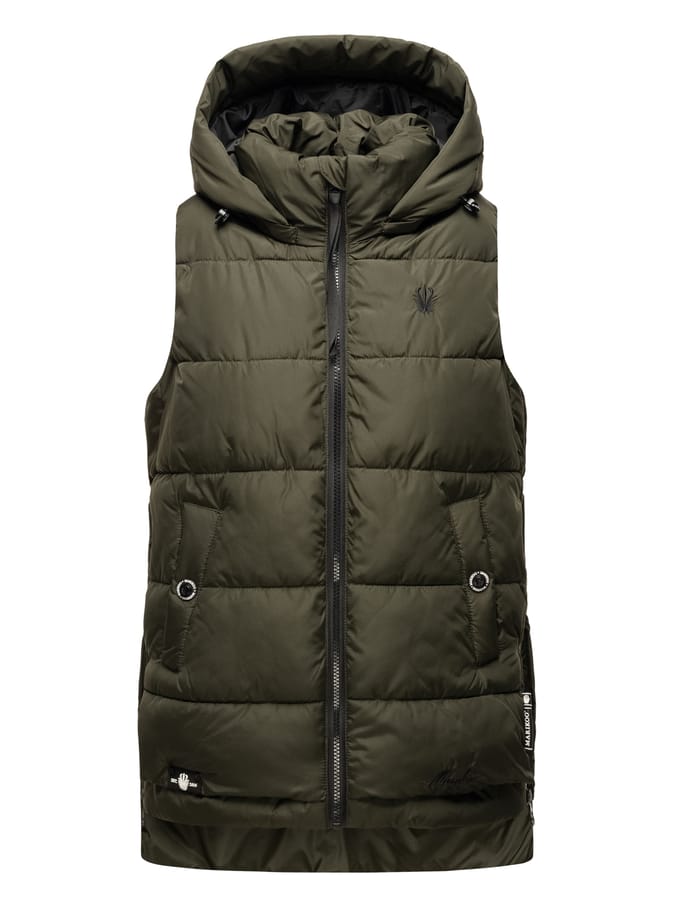 Marikoo dames gewatteerd vest – Zarinaa, licht met afneembare capuchon