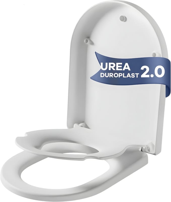 D-Vorm Toiletbril - Soft Close met Peuterzitje & Snelsluiting - Wit