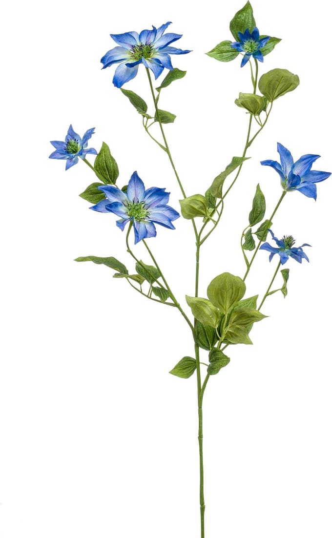 Emerald - Kunstbloem Clematis 110cm blauw - Kunstplant voor binnen