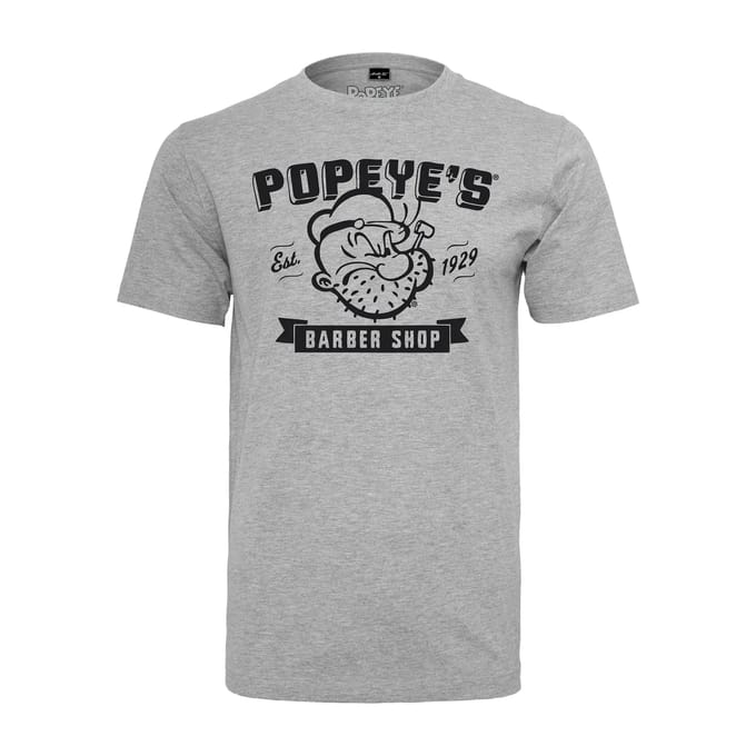 Merchcode Popeye - Barber Shop Heren Tshirt - S - Grijs