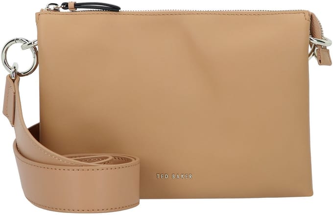 Ted Baker Leren schoudertas Darceyy Branded Webbing Leather Crossbody Bag Taupe Lichtbruin