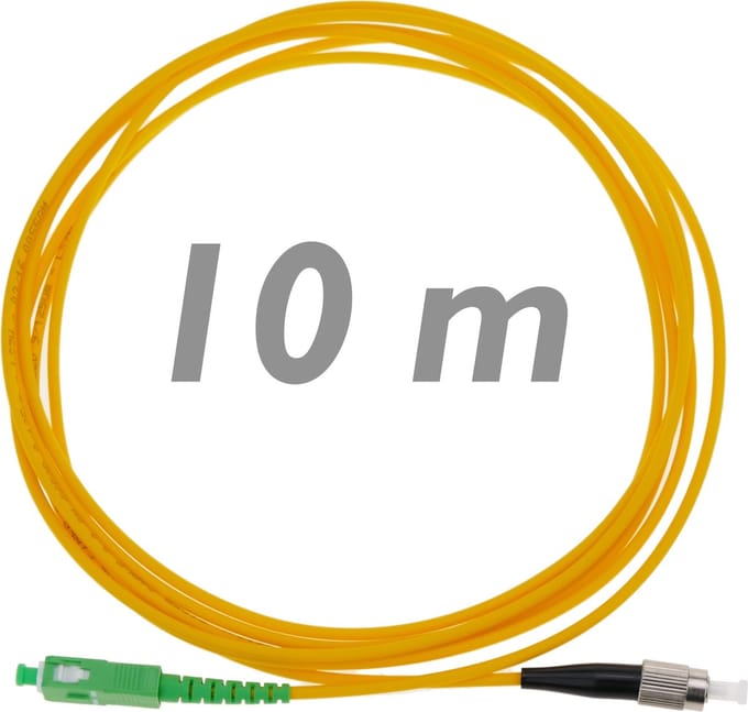 BeMatik - Glasvezelkabel FC / PC naar SC / APC Singlemode Simplex 9/125 van 10 m OS2