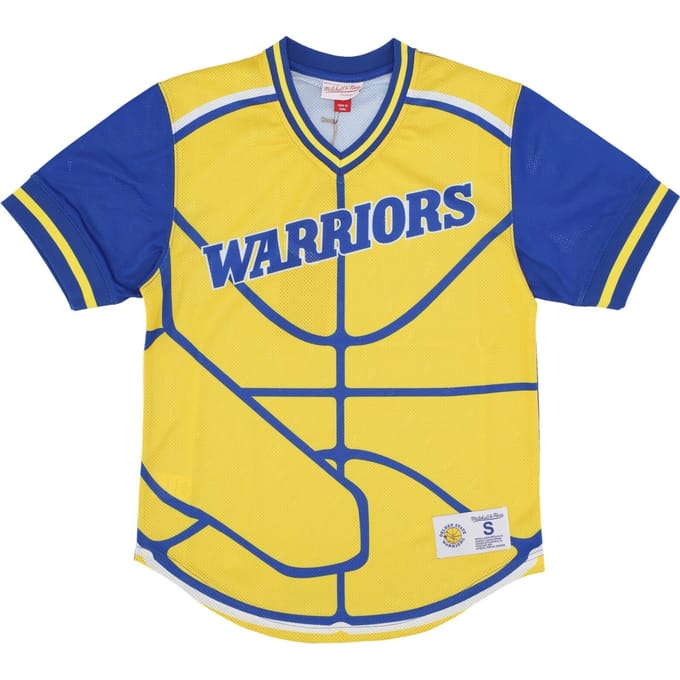 NBA Jumbotron 3.0 Mesh-jersey met V-hals, Golwar Multi/wit, heren